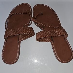 Braided Brown Women's Sandals